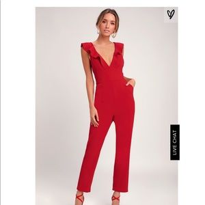 Lulus Red Leilani Jumpsuit NWT
